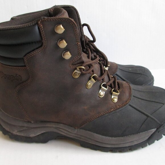 Propet Mens Mid Boot M3789 Brown Size 12 Ankle Boots Waterproof Rubber Toe Lace main image 6